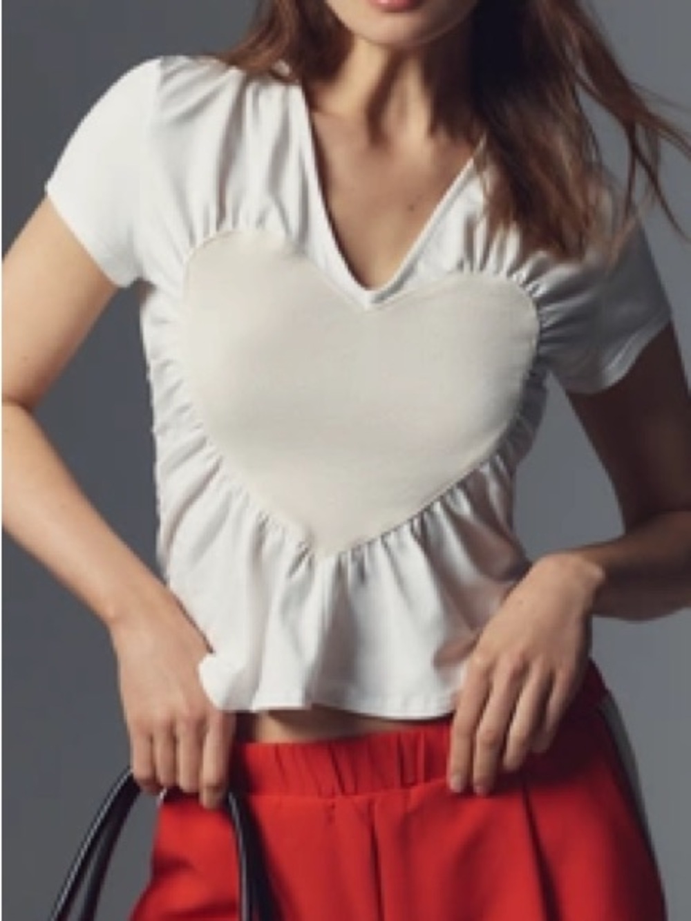White Heart Top by Anthropologie
